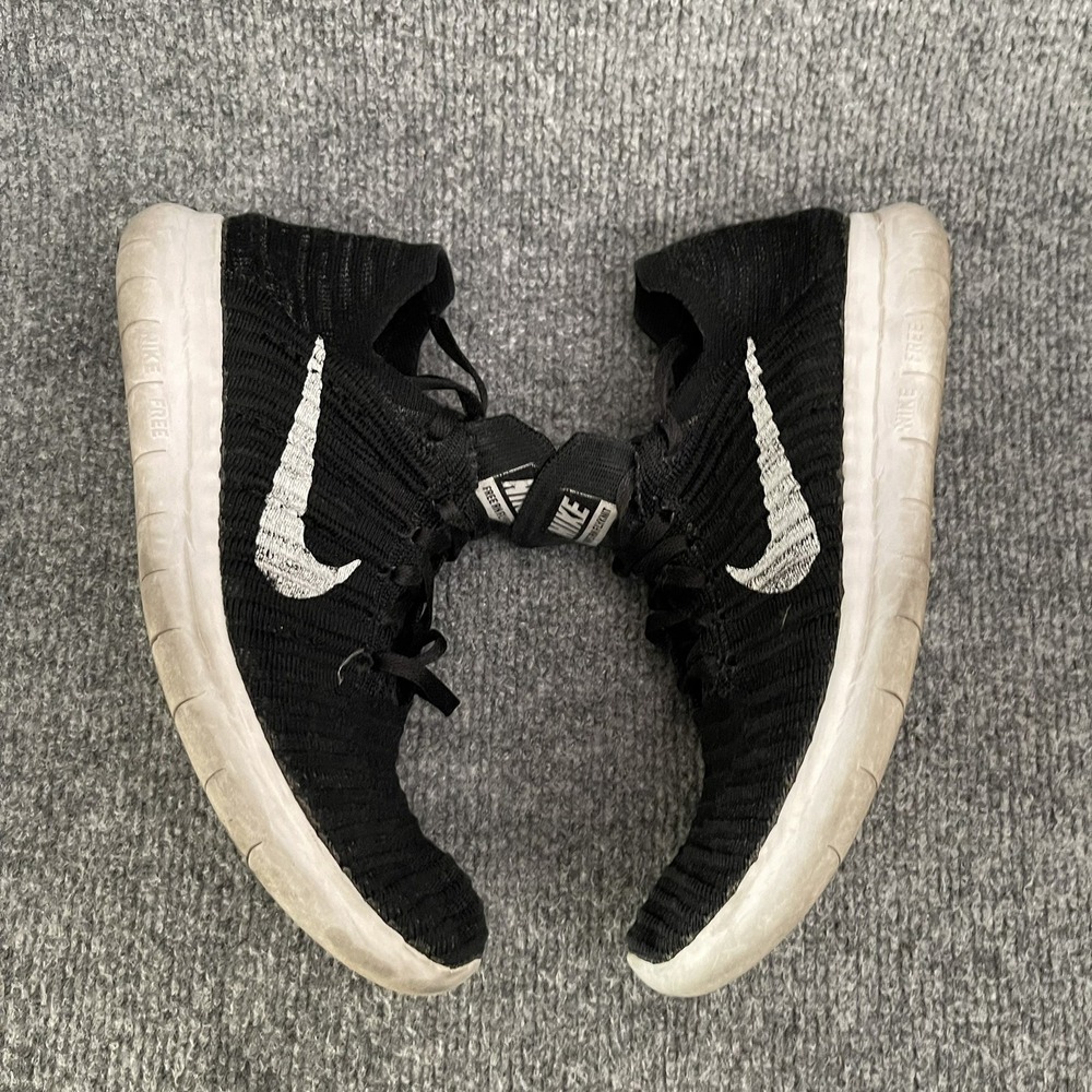 Nike Free RN Flyknit Shoes Women Sz 7.5 Black - Picture 9 of 12